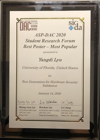ACM SIGDA PhD Forum Award at ASPDAC 2020
