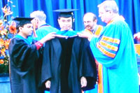 Xiaoke in his graduation commencement ceremony.